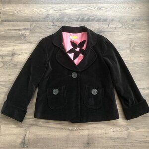 Anthropologie Black Velvet Tulle Coat | Jacket Size M